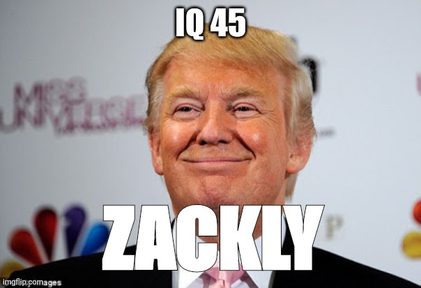 Duh Numers ad op | IQ 45; ZACKLY | image tagged in donald trump approves,treason | made w/ Imgflip meme maker