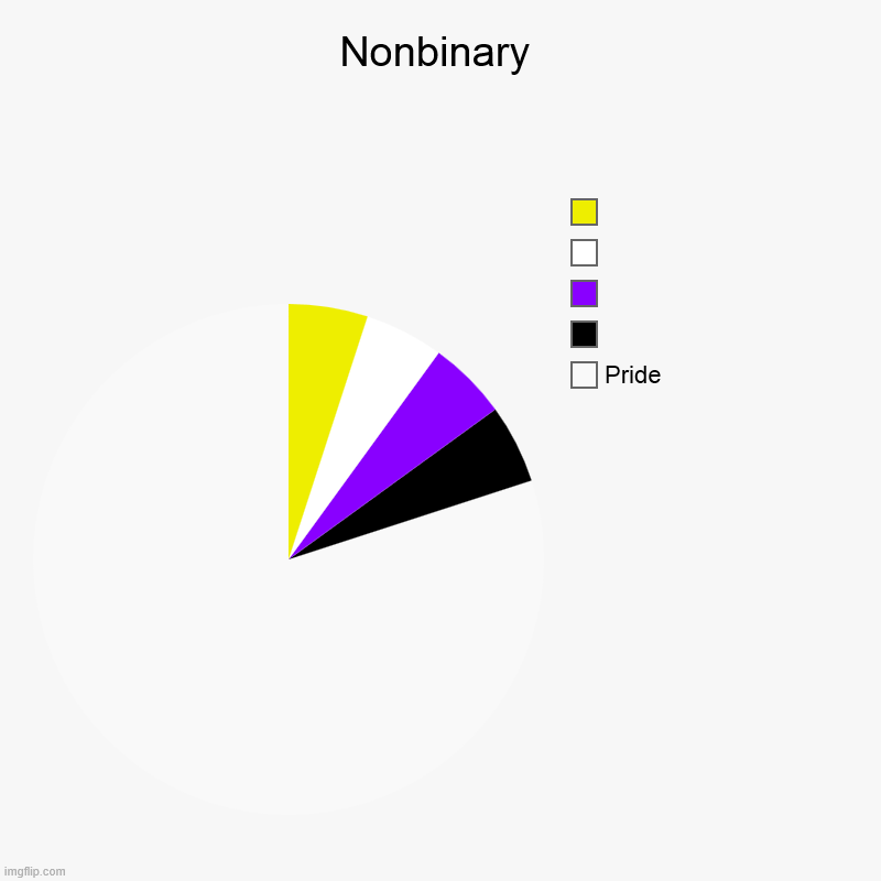 getting creative with pie charts | Nonbinary | Pride,  ,  ,  , | image tagged in charts,pie charts,lgbt,lgbtq,nonbinary,enby | made w/ Imgflip chart maker