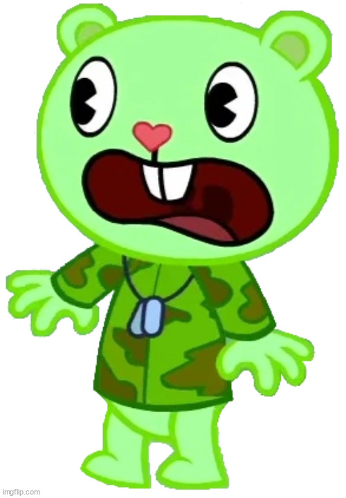 Flippy Scared (Without Hat) | image tagged in flippy scared without hat | made w/ Imgflip meme maker