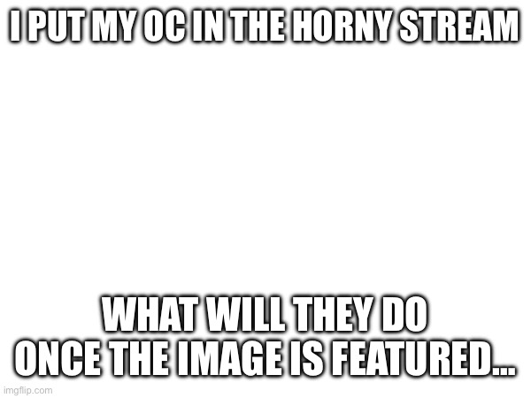 i’m scared and curious | I PUT MY OC IN THE HORNY STREAM; WHAT WILL THEY DO ONCE THE IMAGE IS FEATURED… | made w/ Imgflip meme maker