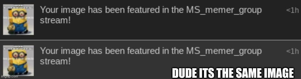 DUDE ITS THE SAME IMAGE | made w/ Imgflip meme maker