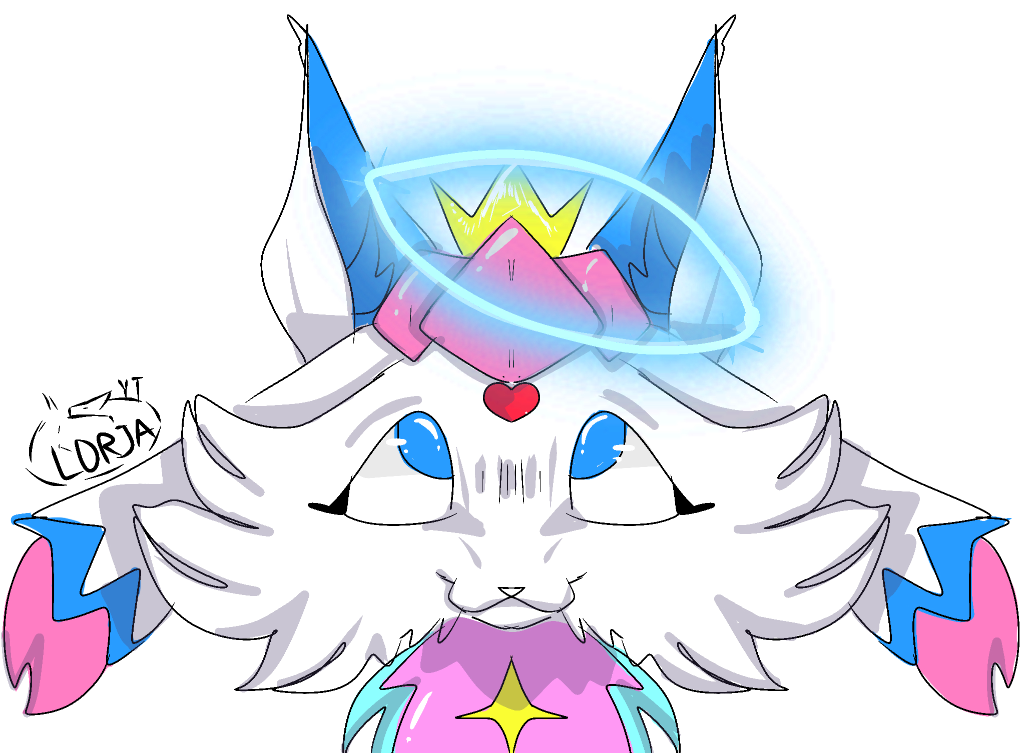 High Quality Sylceon drawn By LORJART Blank Meme Template