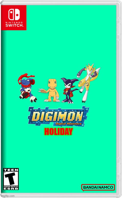 digimon christmas | HOLIDAY | image tagged in nintendo switch,digimon,christmas,fake | made w/ Imgflip meme maker