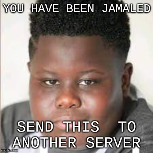 hahaahah | YOU HAVE BEEN JAMALED; SEND THIS  TO ANOTHER SERVER | image tagged in jamal | made w/ Imgflip meme maker