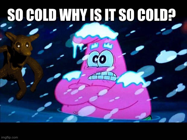 (mod note: idk) | SO COLD WHY IS IT SO COLD? | image tagged in patrick star,shinto,friday night funkin | made w/ Imgflip meme maker