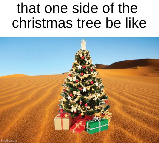 The forbidden side | that one side of the 
christmas tree be like | image tagged in memes,christmas | made w/ Imgflip meme maker