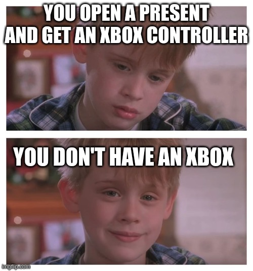 XBOX |  YOU OPEN A PRESENT AND GET AN XBOX CONTROLLER; YOU DON'T HAVE AN XBOX | image tagged in home alone sudden realization,xbox,christmas | made w/ Imgflip meme maker
