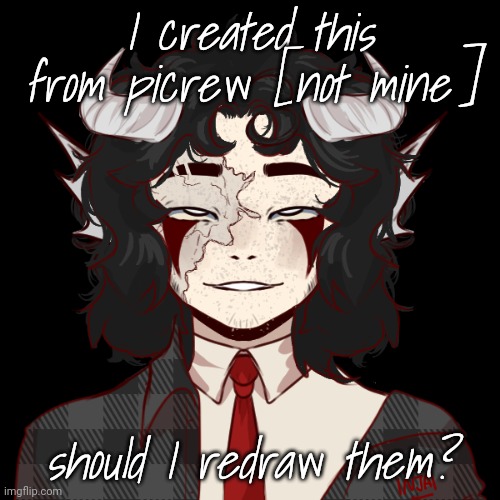 yall can redraw them too!! | I created this from picrew [not mine]; should I redraw them? | made w/ Imgflip meme maker