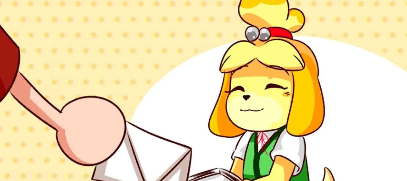 Isabelle getting card Blank Meme Template