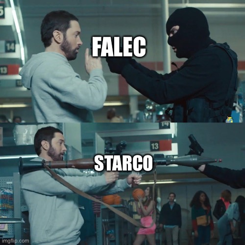 Starco > Falec | FALEC; STARCO | image tagged in eminem bazooka,memes,starco,funny,falec sucks,svtfoe | made w/ Imgflip meme maker