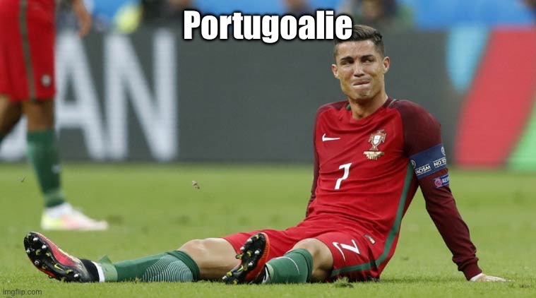 Goalie or something I don’t know much about sports ball | Portugoalie | image tagged in cristiano ronaldo,goalie,keeper,hes a keeper | made w/ Imgflip meme maker
