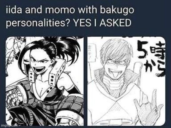 (Mod note: isn’t the left one from the spin-off for mha?) | made w/ Imgflip meme maker