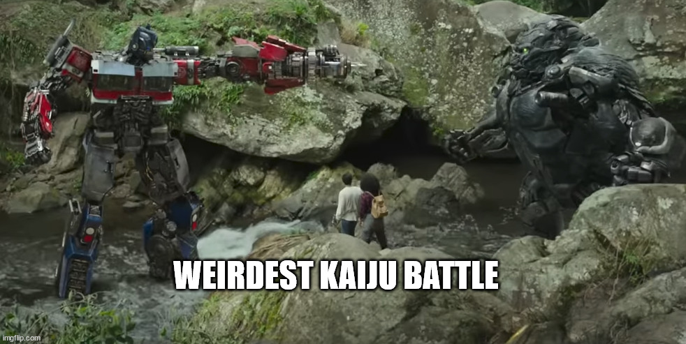 When Giant Robots Rumble | WEIRDEST KAIJU BATTLE | image tagged in prime vs primal | made w/ Imgflip meme maker