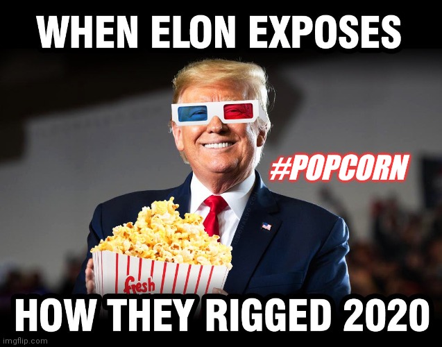 Donald Trump simply doesn't lose. #WINNING is in his DNA. #GreatAwakening |  WHEN ELON EXPOSES; #POPCORN; HOW THEY RIGGED 2020 | image tagged in rigged elections,elon musk buying twitter,the scroll of truth,trump 2020,the great awakening,popcorn | made w/ Imgflip meme maker