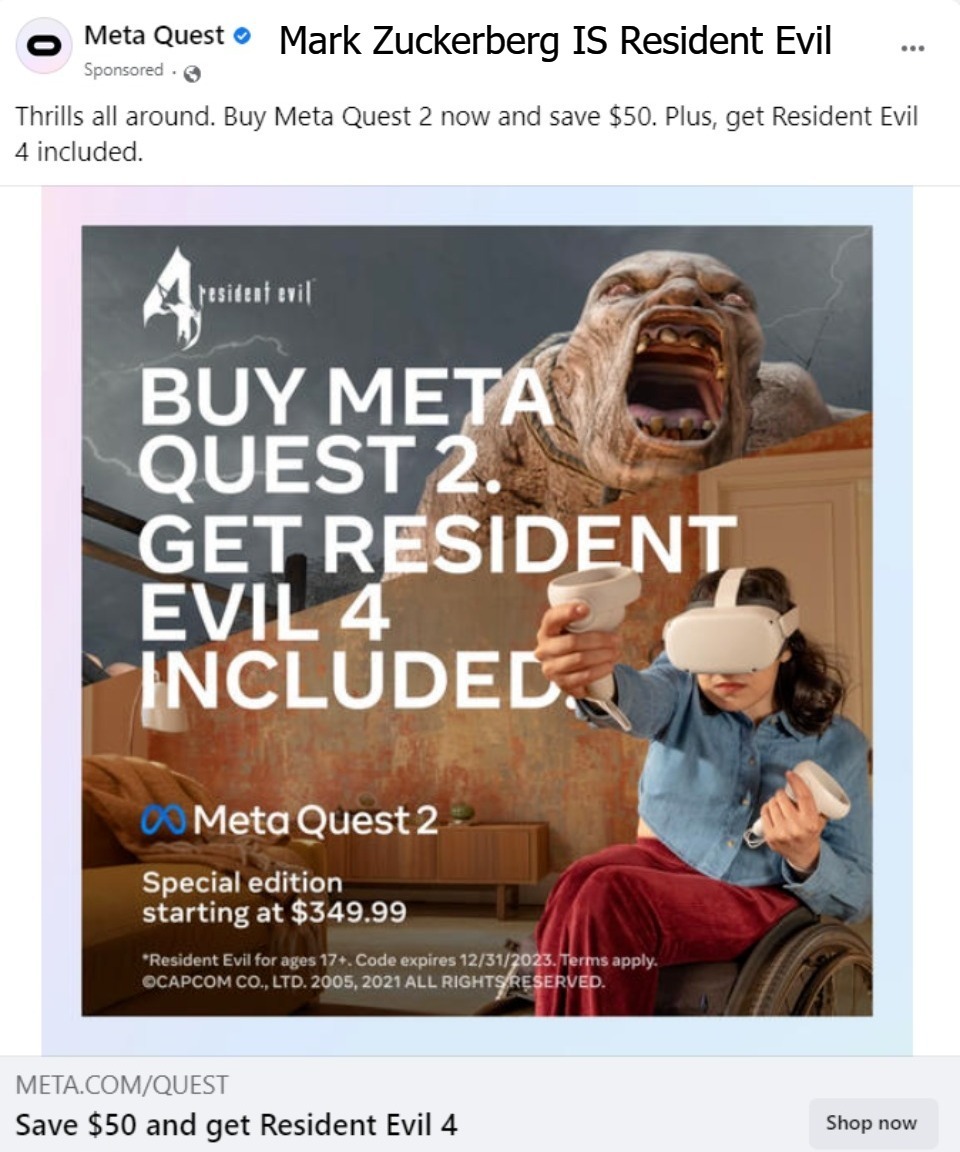 Mark Zuckerberg IS Resident Evil | image tagged in mark zuckerberg,resident evil,golem | made w/ Imgflip meme maker