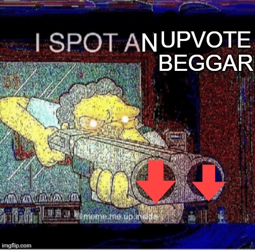 I SPOT AN UPVOTE BEGGAR | N | image tagged in i spot an upvote beggar | made w/ Imgflip meme maker
