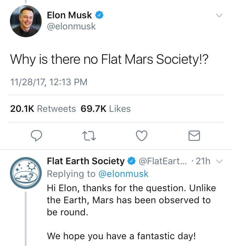 Elon Musk destroyed by flat earth society Blank Meme Template