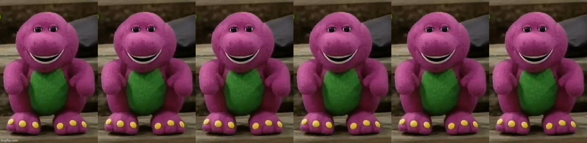 High Quality 6 Barney Dolls Blank Meme Template