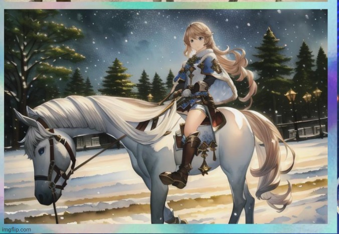Me on horseback in anime :D | image tagged in yay | made w/ Imgflip meme maker