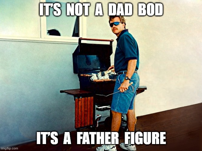 dad bod | IT’S  NOT  A  DAD  BOD; IT’S  A  FATHER  FIGURE | image tagged in dad joke meme | made w/ Imgflip meme maker