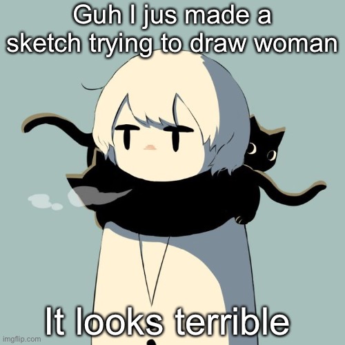 I need a lot of practice | Guh I jus made a sketch trying to draw woman; It looks terrible | image tagged in avogado6 | made w/ Imgflip meme maker