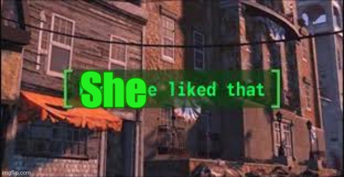 Everyone Liked That | She | image tagged in everyone liked that | made w/ Imgflip meme maker