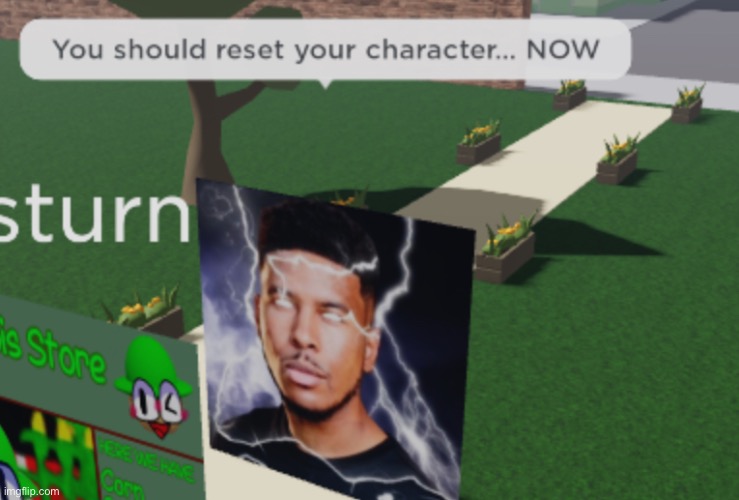 You should reset your character NOW! | image tagged in you should reset your character now | made w/ Imgflip meme maker