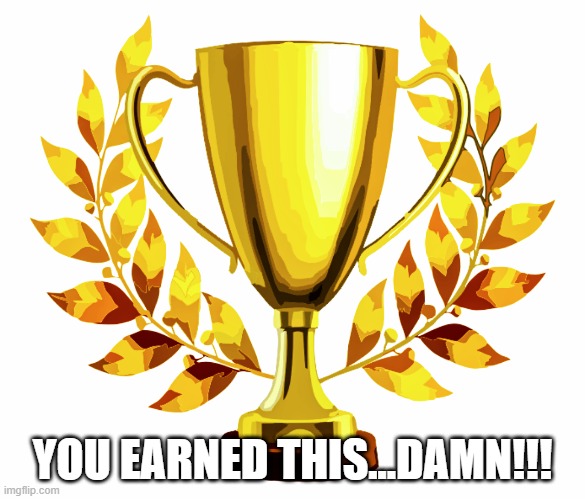 You Win! | YOU EARNED THIS...DAMN!!! | image tagged in you win | made w/ Imgflip meme maker