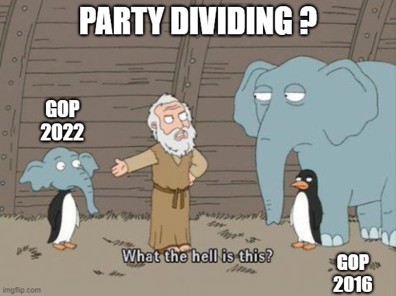 Stop the Division and the Vote | PARTY DIVIDING ? GOP
2022; GOP
2016 | image tagged in liberals,leftists,democrats,congress,2024 | made w/ Imgflip meme maker