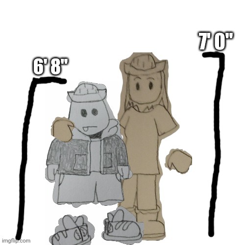 Revised heights for Eggy and Omeletta | 7' 0" | made w/ Imgflip meme maker