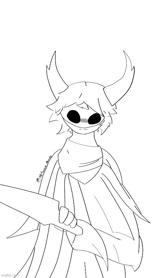A little doodle of Gijinka Ghost :D they may look tall from this angle but Hornet is still taller✨ | image tagged in hollow knight,fanart | made w/ Imgflip meme maker
