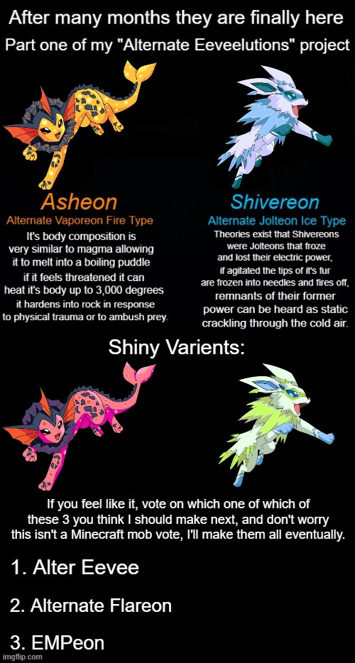 Alternate Eeveelutions 1 | image tagged in gaming,pokemon,ms paint | made w/ Imgflip meme maker