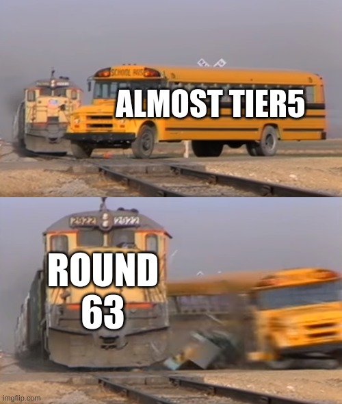 A train hitting a school bus | ALMOST TIER5; ROUND 63 | image tagged in a train hitting a school bus,btd6,round 63 | made w/ Imgflip meme maker