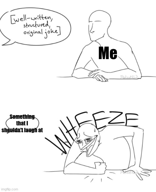 I can't help myself | Me; Something that I shouldn't laugh at | image tagged in wheeze | made w/ Imgflip meme maker