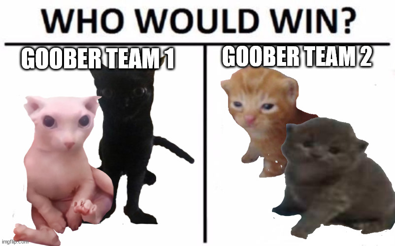 Who Would Win? Meme | GOOBER TEAM 2; GOOBER TEAM 1 | image tagged in memes,who would win | made w/ Imgflip meme maker