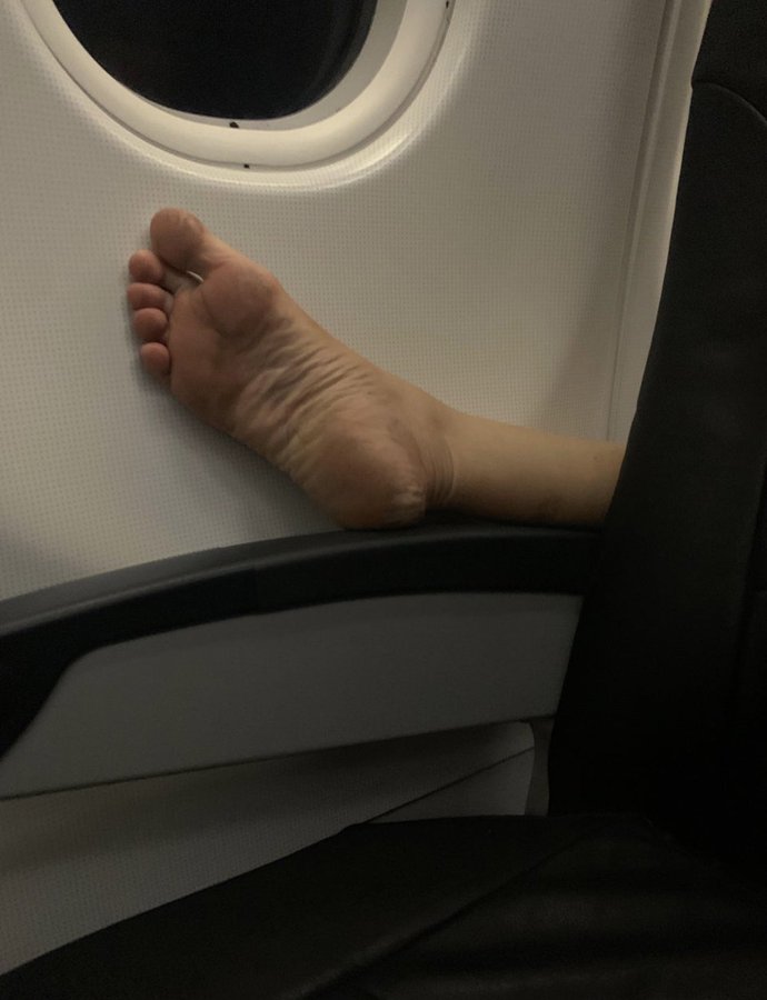 Foot on a plane Blank Meme Template