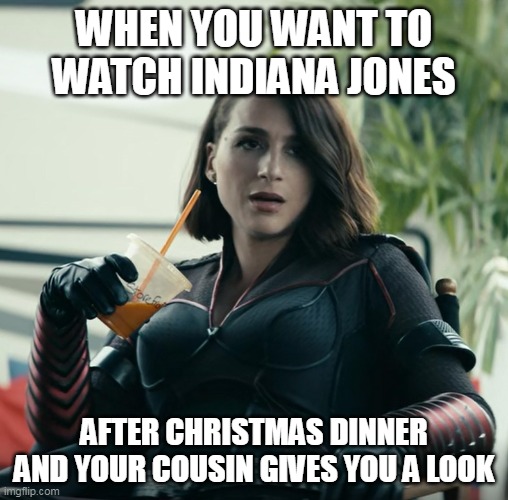 when you want to watch indiana after christmas dinner and your cousin gives you a look | WHEN YOU WANT TO WATCH INDIANA JONES; AFTER CHRISTMAS DINNER AND YOUR COUSIN GIVES YOU A LOOK | image tagged in stormfront relaxing,indiana jones,indiana jones punching nazis,christmas,cousin,funny | made w/ Imgflip meme maker