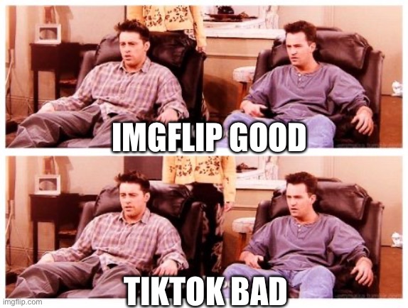 Inside good. Outside bad. | IMGFLIP GOOD TIKTOK BAD | image tagged in inside good outside bad | made w/ Imgflip meme maker