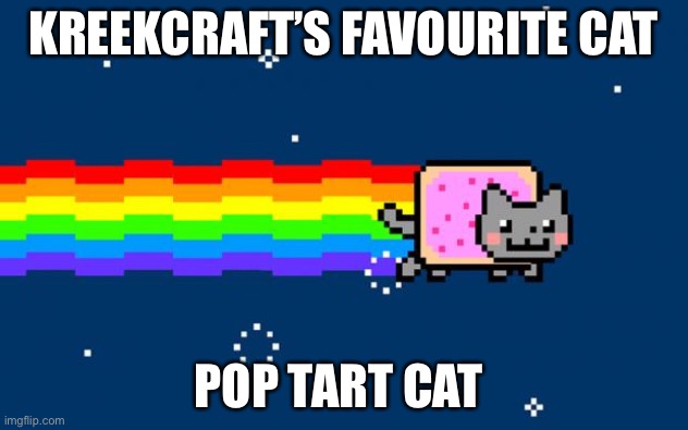 Nyan Cat | KREEKCRAFT’S FAVOURITE CAT; POP TART CAT | image tagged in nyan cat | made w/ Imgflip meme maker