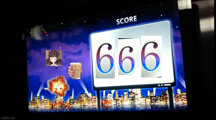 Videoke Score 666 | image tagged in funny,666,score,karaoke | made w/ Imgflip meme maker