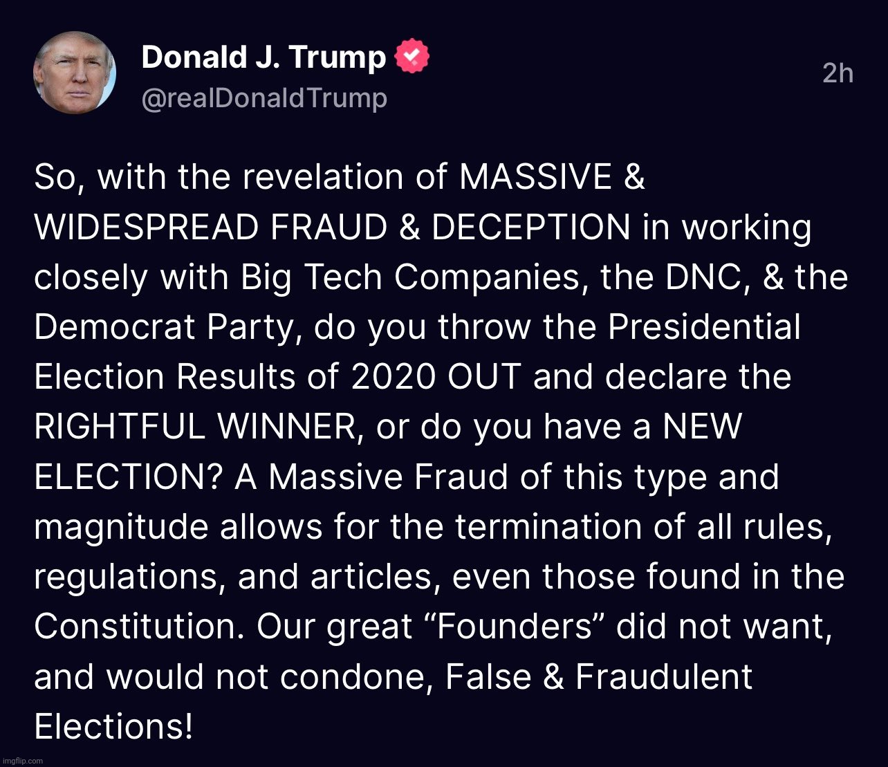 No anti-seditious, anti-law, anti-Liberty, anti-Constitution, anti-American anything seen here from il Douche Dondolf Trump | image tagged in donald trump,trump,truth social,traitor trump,ill douche,trump tweet | made w/ Imgflip meme maker