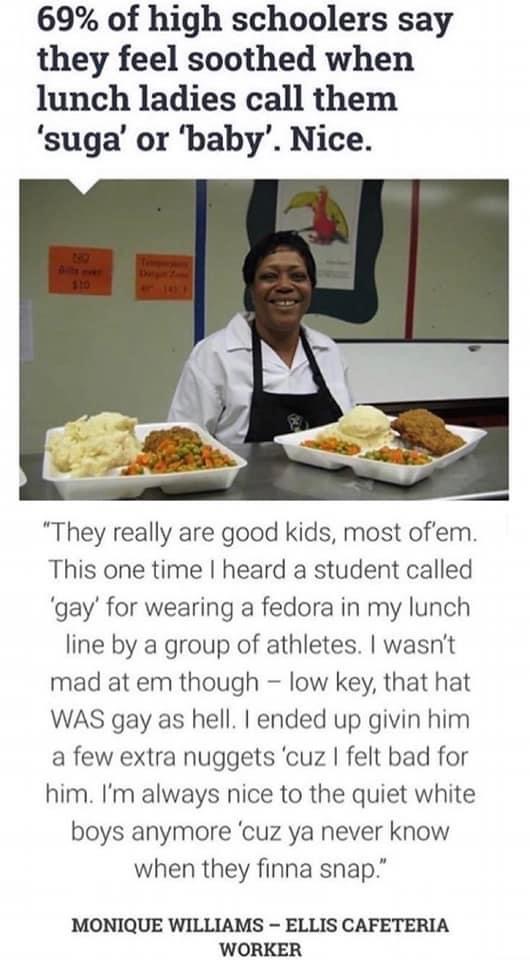 Based school lunch lady Blank Meme Template