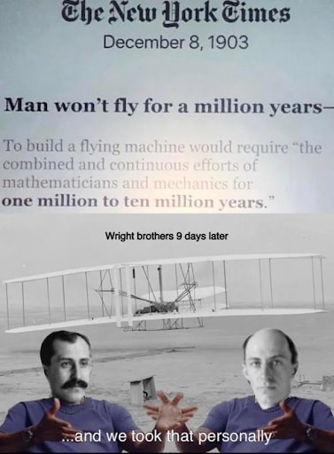 High Quality Wright Brothers 9 days later Blank Meme Template