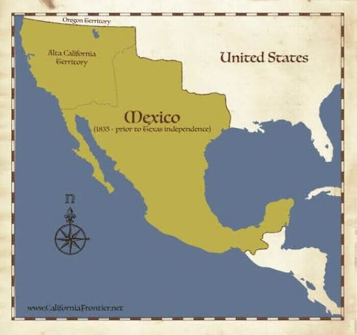 Mexican borders pre-Mexican War Blank Meme Template