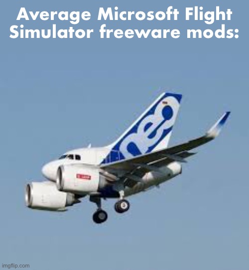 Average Microsoft Flight Simulator freeware mods: | made w/ Imgflip meme maker
