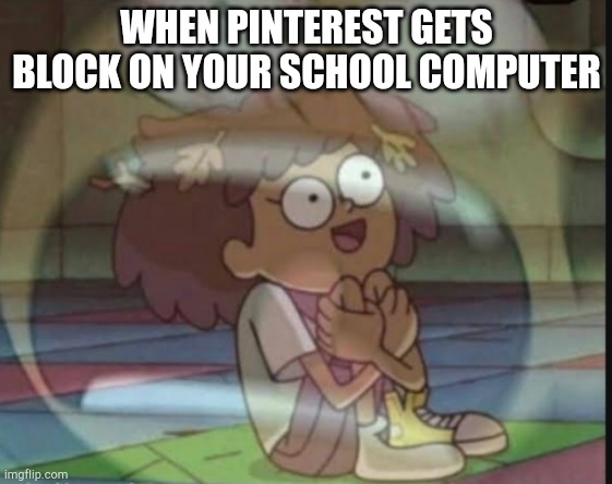 Internal screaming (Amphibia) | WHEN PINTEREST GETS BLOCK ON YOUR SCHOOL COMPUTER | image tagged in internal screaming amphibia | made w/ Imgflip meme maker