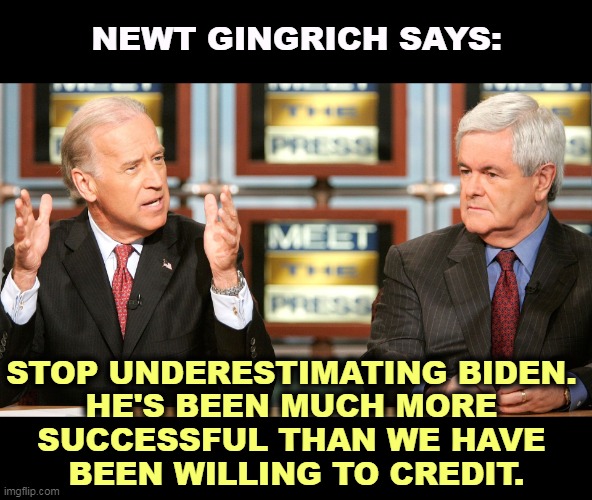 So you laughed a lot. Where did it get you? | NEWT GINGRICH SAYS:; STOP UNDERESTIMATING BIDEN. 
HE'S BEEN MUCH MORE 
SUCCESSFUL THAN WE HAVE 
BEEN WILLING TO CREDIT. | image tagged in newt gingrich,joe biden,success | made w/ Imgflip meme maker