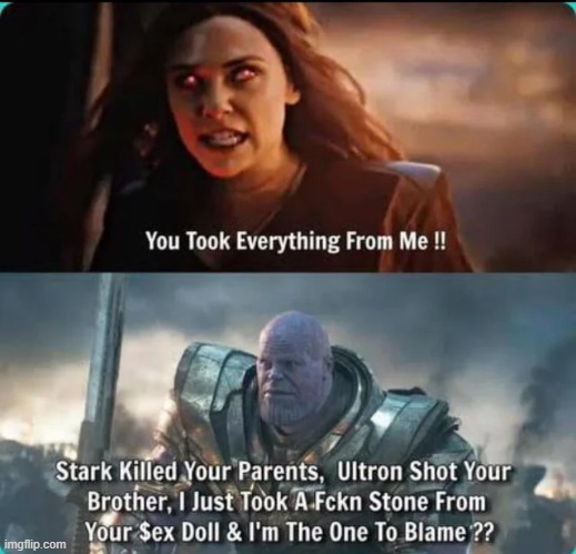 Took Little | image tagged in thanos | made w/ Imgflip meme maker