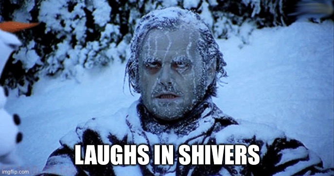 Freezing cold | LAUGHS IN SHIVERS | image tagged in freezing cold | made w/ Imgflip meme maker