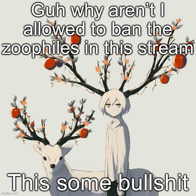 Avogado6 | Guh why aren’t I allowed to ban the zoophiles in this stream; This some bullshit | image tagged in avogado6 | made w/ Imgflip meme maker